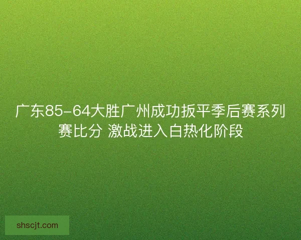 广东85-64大胜广州成功扳平季后赛系列赛比分 激战进入白热化阶段